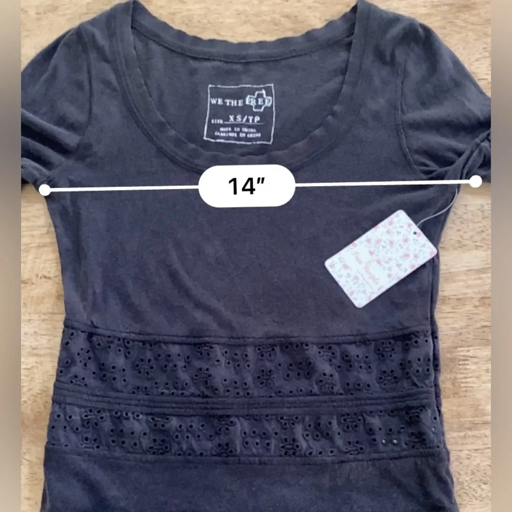 NWT Free People We The Free Women’s XS Black Fitted Crop Long Sleeve Top‎